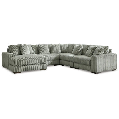 Lindyn - Fog - Left Arm Facing Corner Chaise 5 Pc Sectional