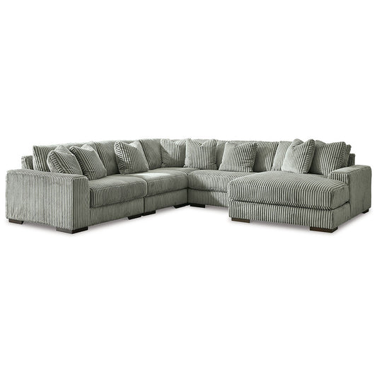 Lindyn - Fog - Right Arm Facing Corner Chaise 5 Pc Sectional