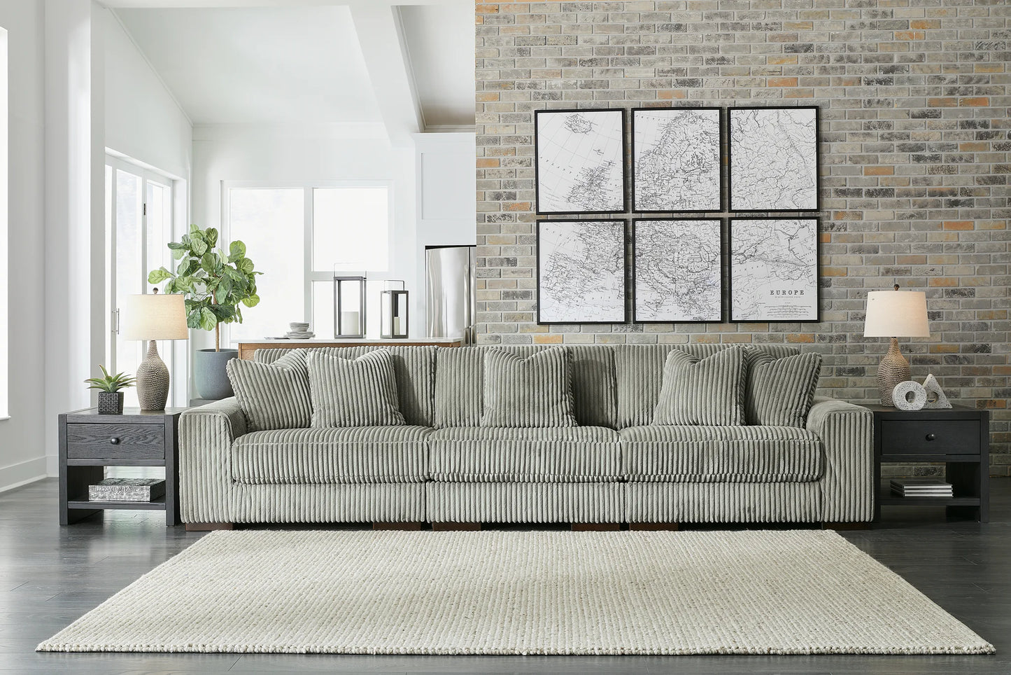 Lindyn - Fog - 3-Piece Sectional Sofa