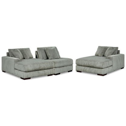 Lindyn - Fog - 3-Piece Sectional With Double Chaises