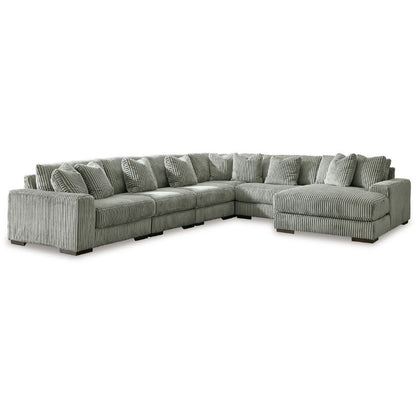 Lindyn - Fog - 6-Piece Sectional With RAF Corner Chaise