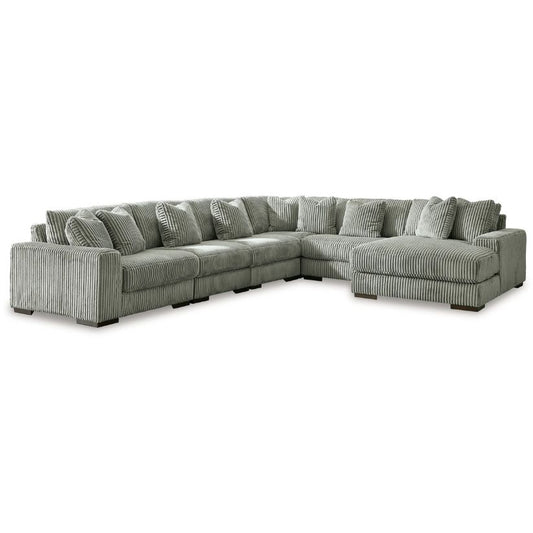 Lindyn - Fog - 6-Piece Sectional With RAF Corner Chaise