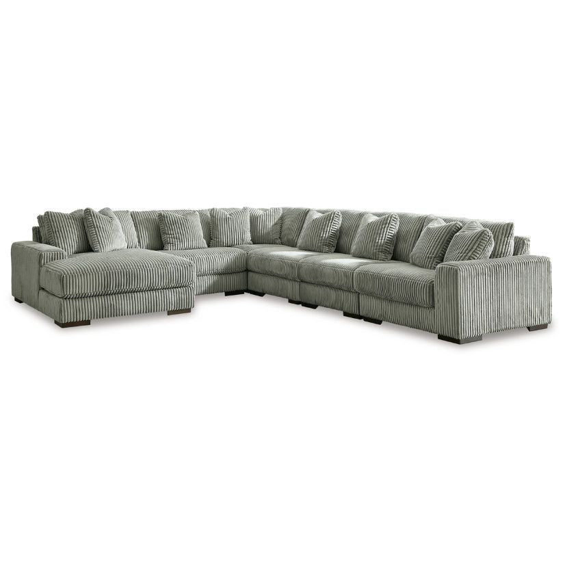 Lindyn - Fog - 6-Piece Sectional With Laf Corner Chaise