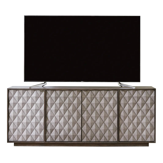 Prism - 82" Accent TV Console - Weathered Bark With Weathered Gray Doors