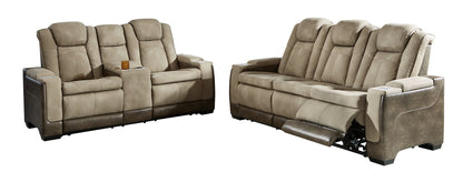 Next-Gen DuraPella - Sand - 3 Pc. - Power Sofa, Loveseat, Recliner