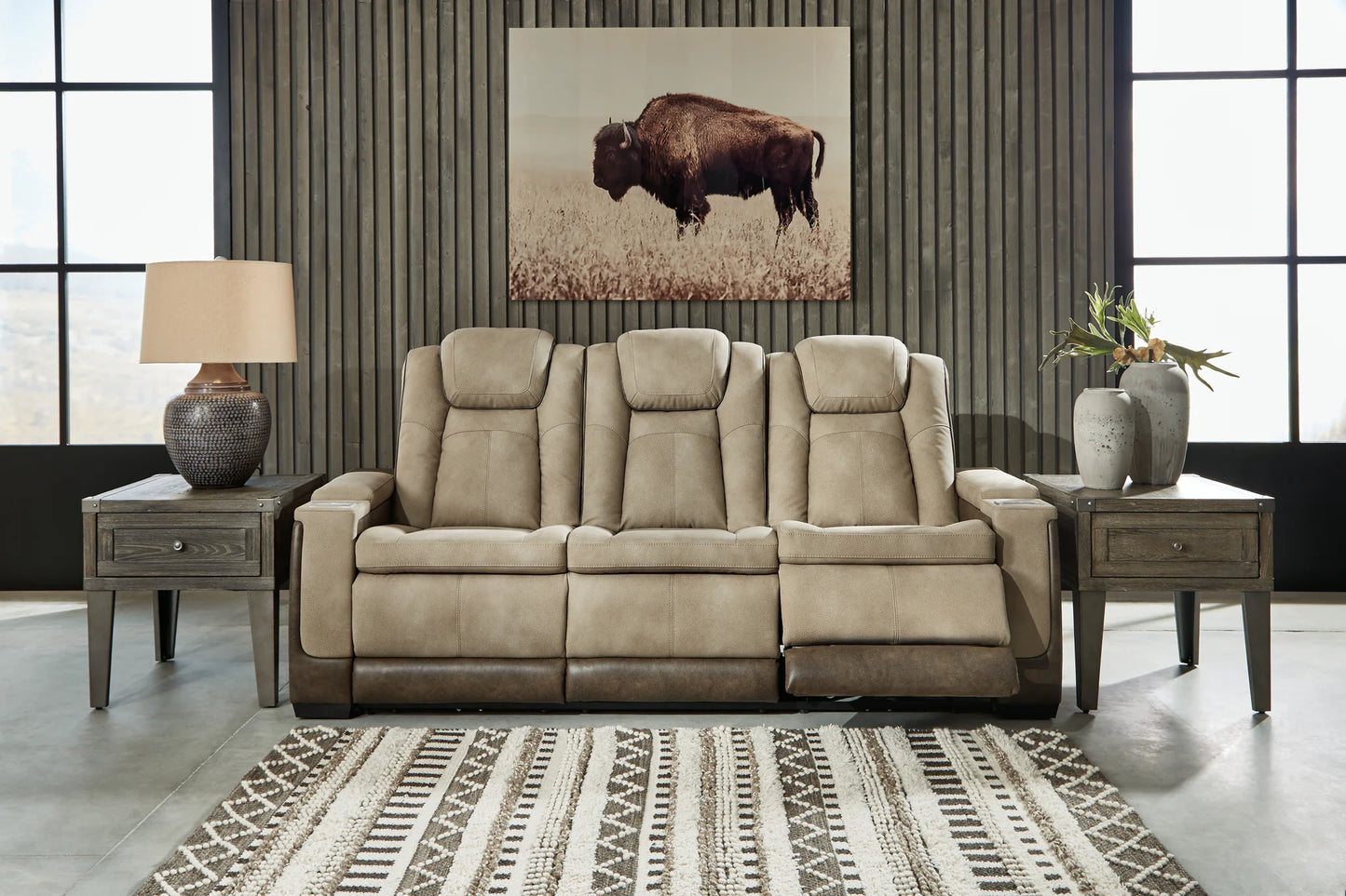 Next-Gen DuraPella - Sand - 2 Pc. - Power Sofa, Loveseat