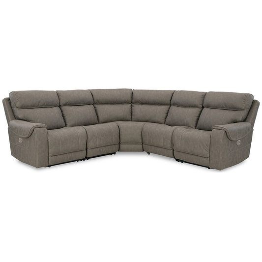 Starbot - Fossil - Zero Wall Power Recliner 5 Pc Sectional