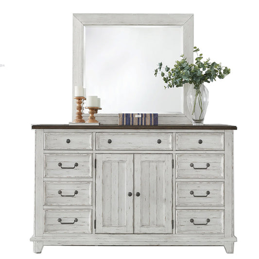 River Place - Dresser & Mirror - White