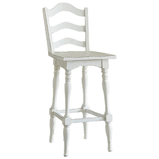 Magnolia Manor - Ladderback Swivel Bar Stool - White