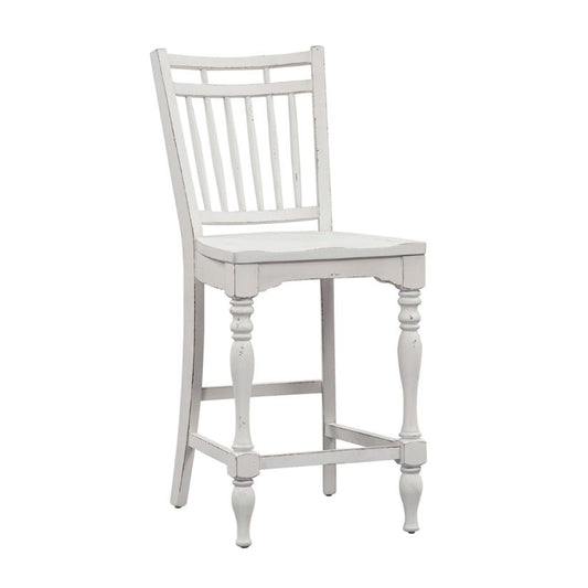 Magnolia Manor - Spindle Back Counter Chair - White