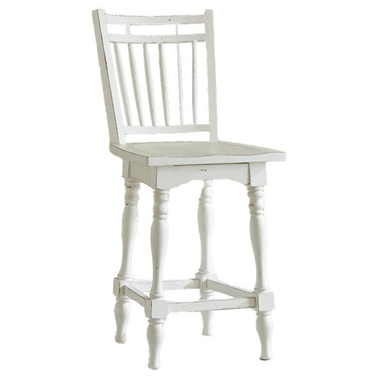 Magnolia Manor - Spindle Back Swivel Counter Height Chair - White