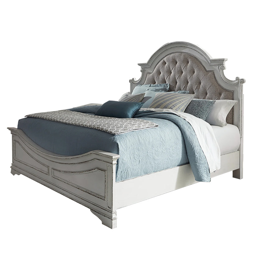 Magnolia Manor - King California Upholstered Bed - White