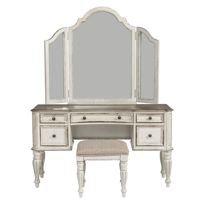 Magnolia Manor - 3 Piece Vanity Set - White