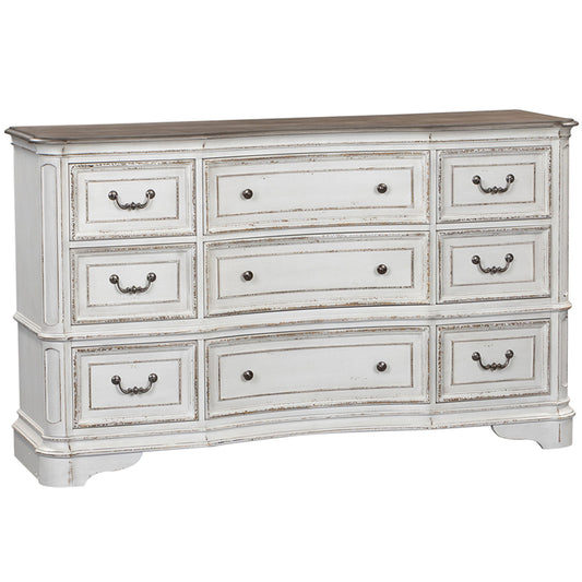 Magnolia Manor - 9 Drawer Dresser - White