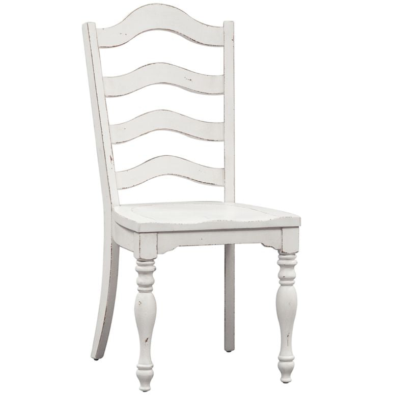 Magnolia Manor - Ladder Back Side Chair - White