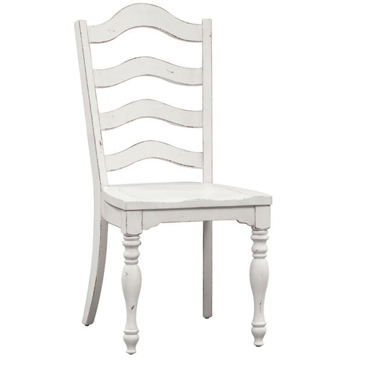 Magnolia Manor - Ladder Back Side Chair - White