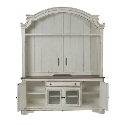 Magnolia Manor - Arched Entertainment Hutch - White