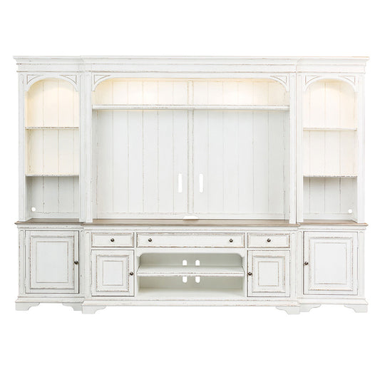 Magnolia Manor - Entertainment Center With Piers - White