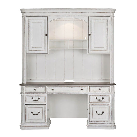 Magnolia Manor - Complete 5 Piece Desk - White