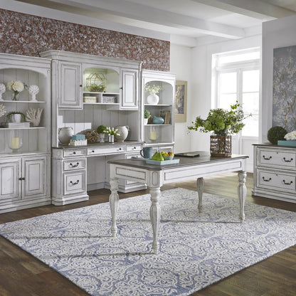 Magnolia Manor - Credenza & Hutch - White & Brown 1