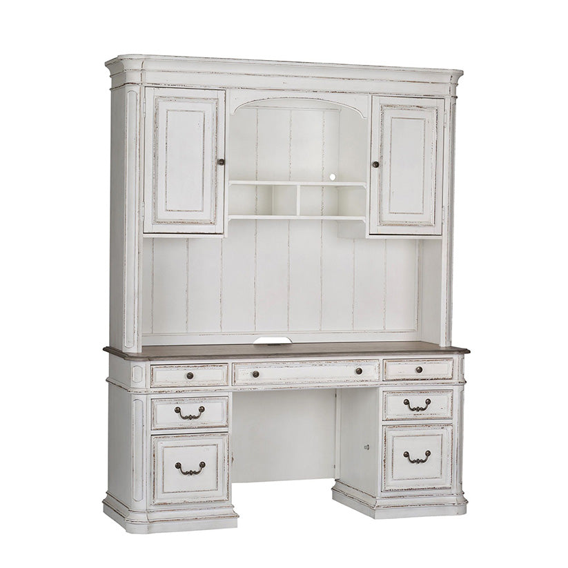 Magnolia Manor - Credenza & Hutch - White