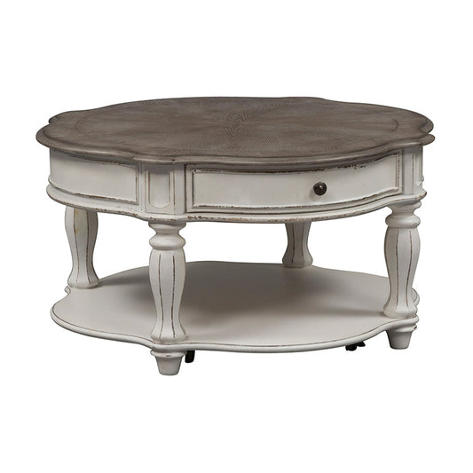 Magnolia Manor - Round Cocktail Table - White