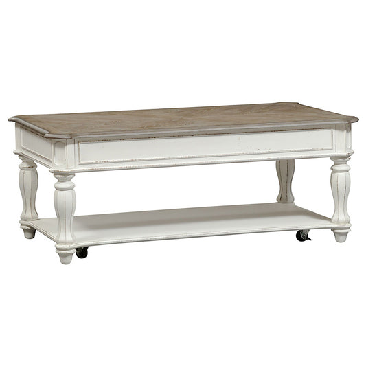 Magnolia Manor - Lift Top Cocktail Table - White