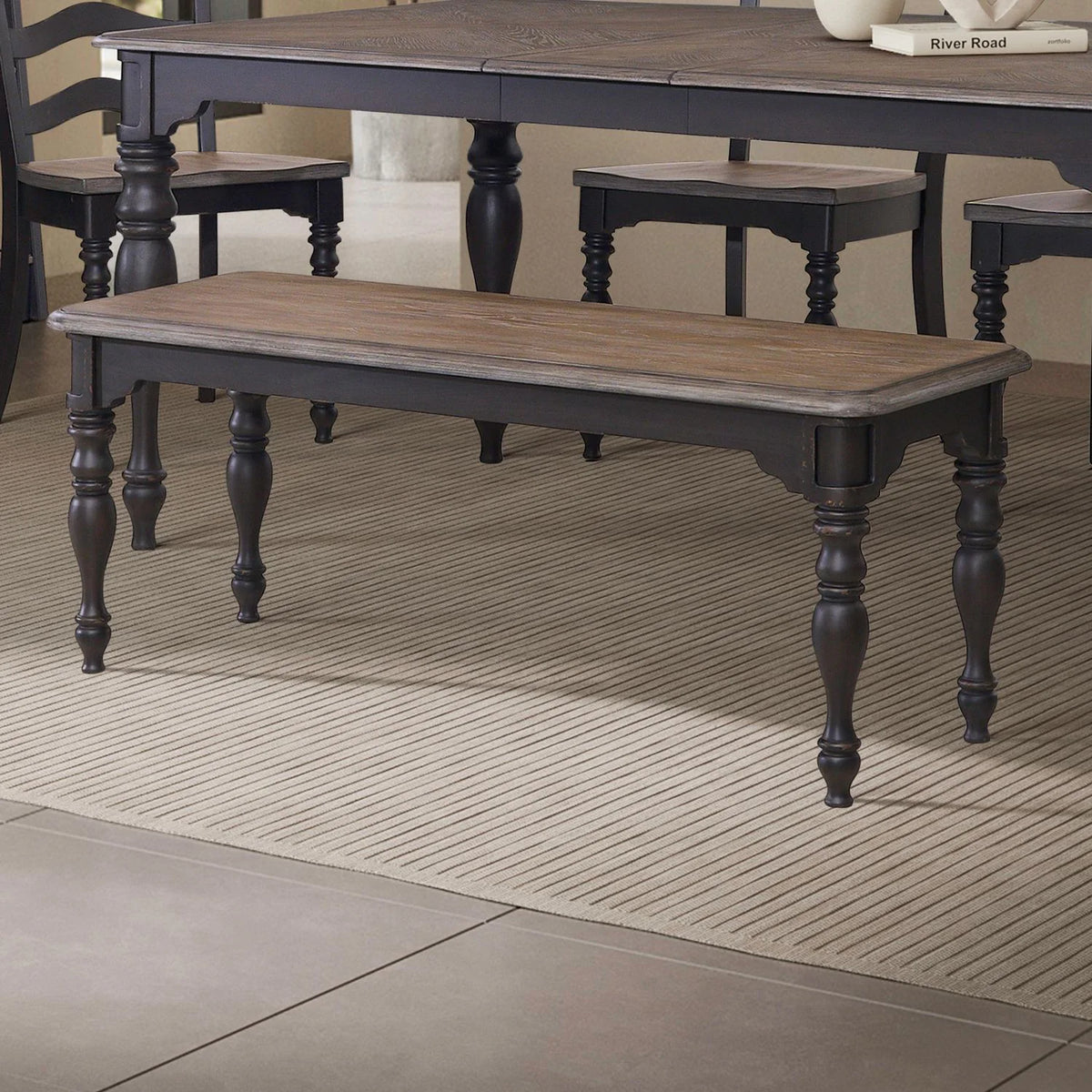 Magnolia Manor - Dining Bench (RTA) - Black – Furniture Warehouse Ohio