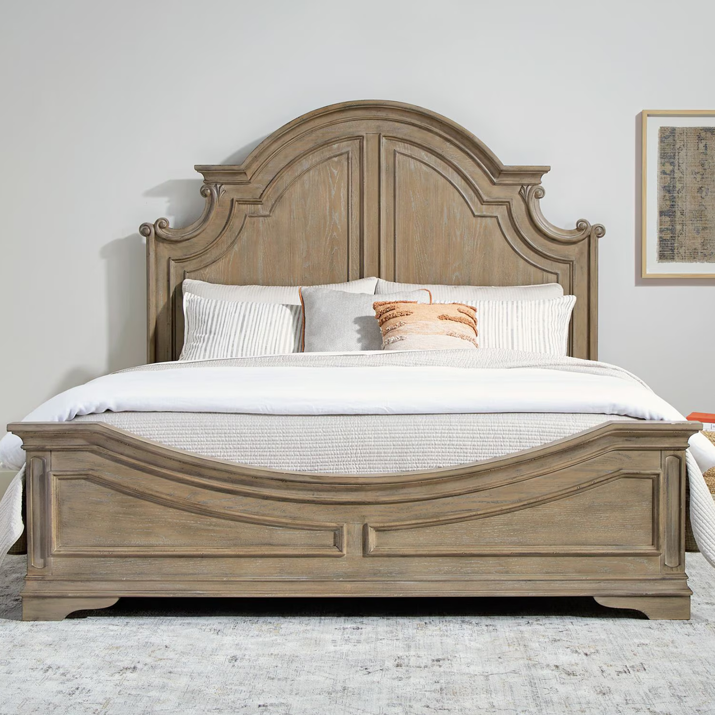 Magnolia Manor - King California Panel Bed - Weathered Bisque