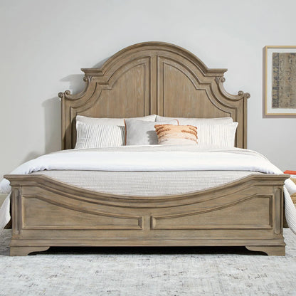 Magnolia Manor - King Panel Bed - Weathered Bisque