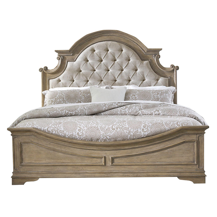 Magnolia Manor - King Upholstered Bed - Light Brown