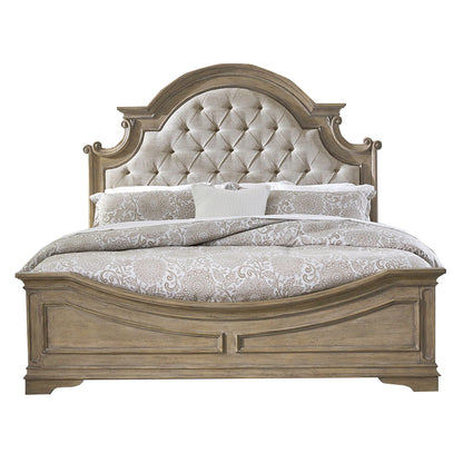 Magnolia Manor - King Upholstered Bed - Light Brown