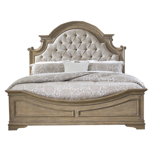 Magnolia Manor - Queen Upholstered Bed - Light Brown