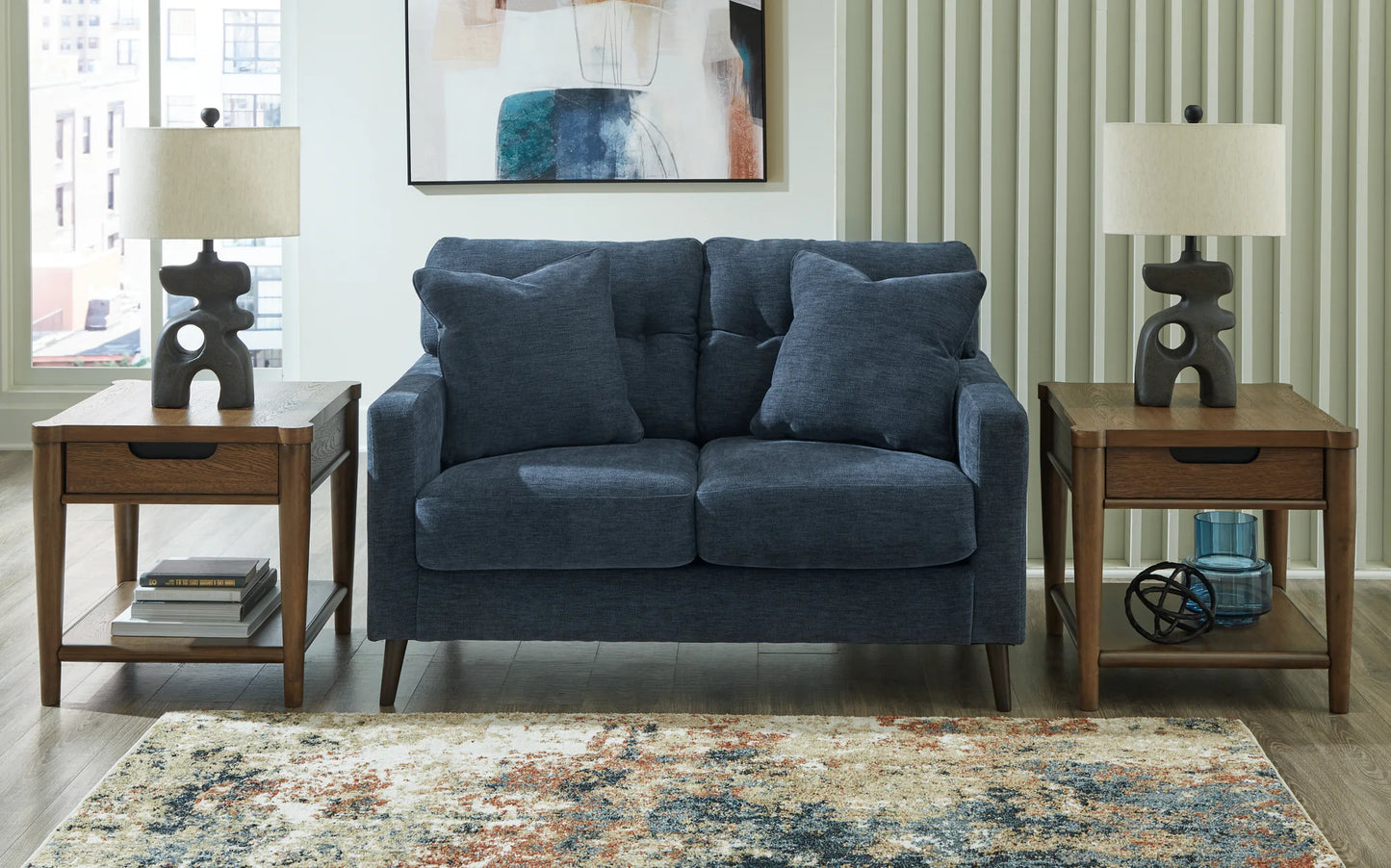 Bixler - Loveseat - Navy