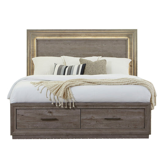 Horizons - Queen Storage Bed - Gray