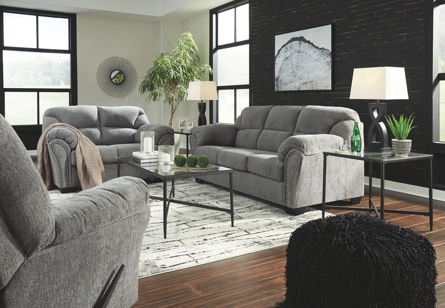 Allmaxx - Pewter - 2 Pc. - Sofa, Loveseat