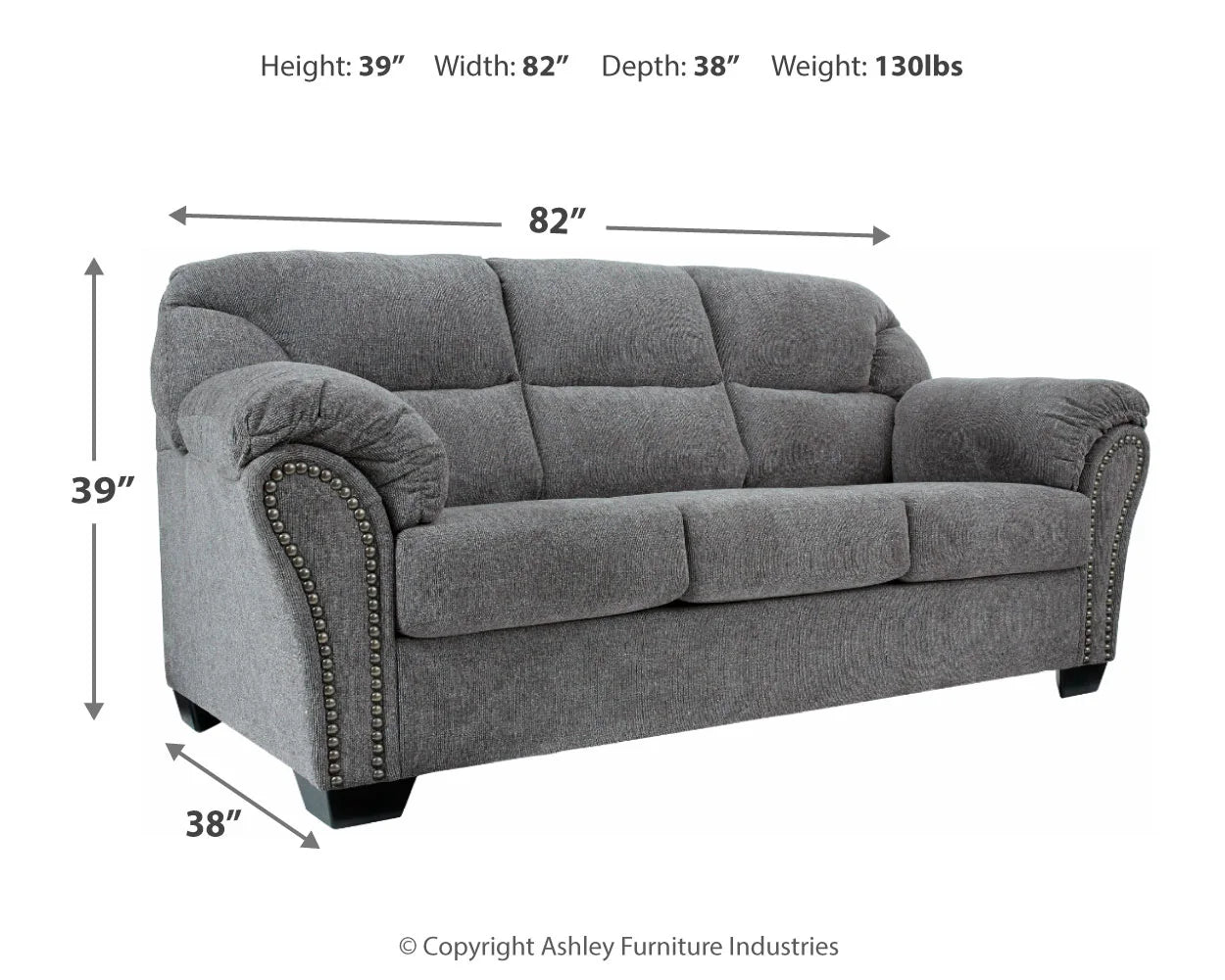 Allmaxx - Pewter - 2 Pc. - Sofa, Loveseat