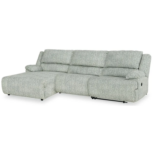 Mcclelland - Gray - 3-Piece Reclining Sectional With Laf Press Back Chaise