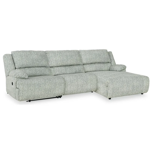 Mcclelland - Gray - 3-Piece Reclining Sectional With Raf Press Back Chaise