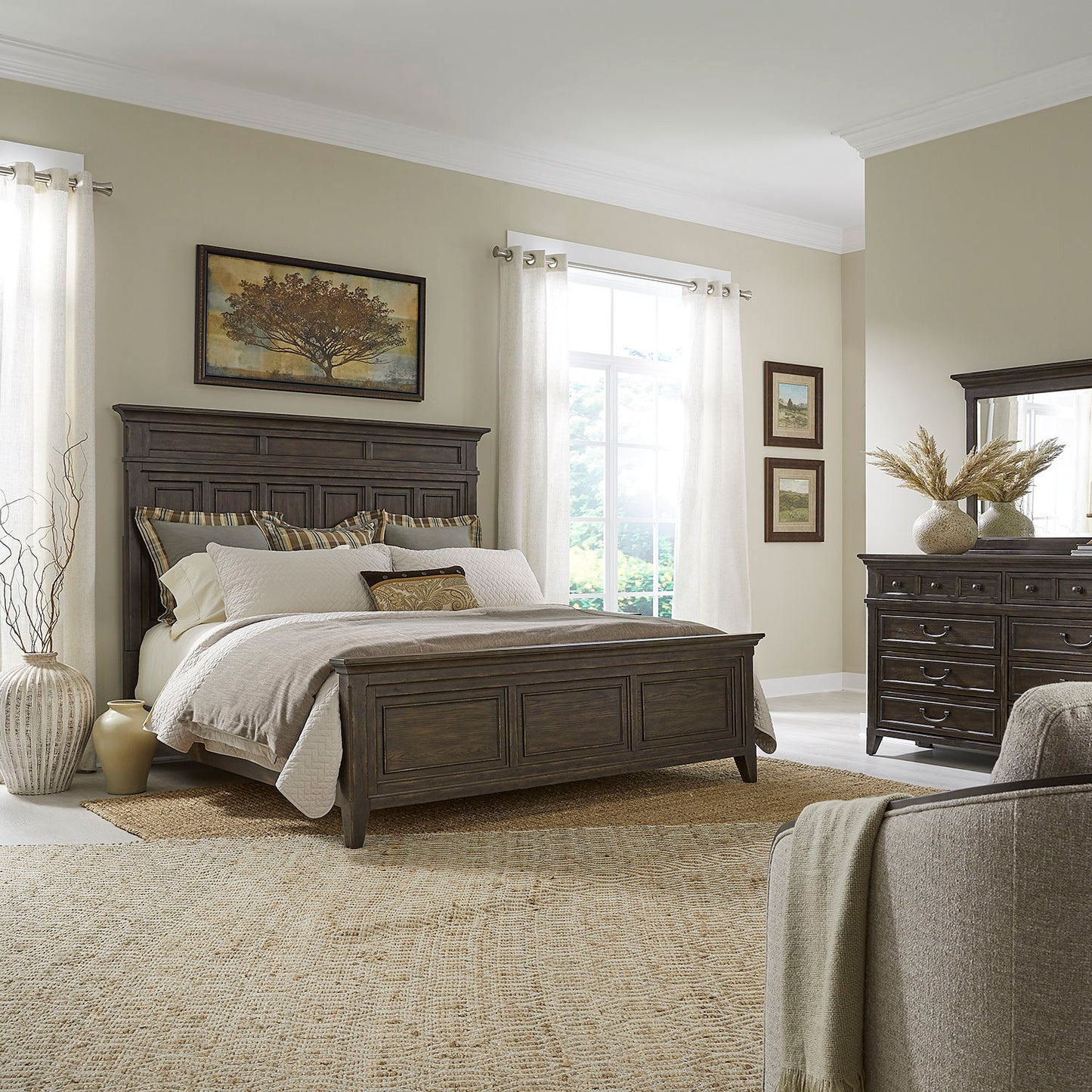 Paradise Valley - California King Panel Bed - Saddle Brown