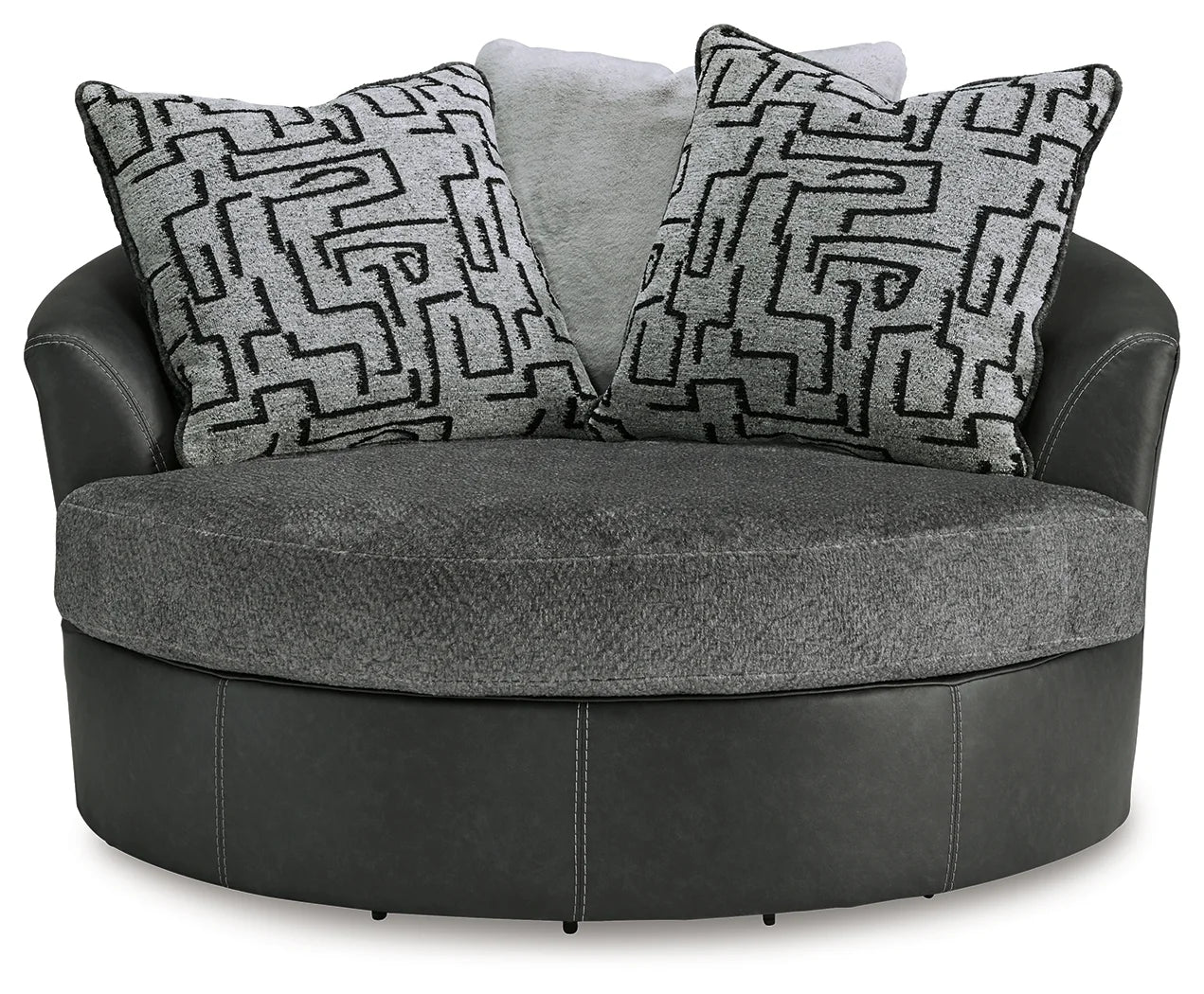 Brixley Pier - Graphite - Oversized Swivel Accent Chair-2