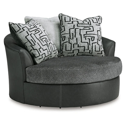 Brixley Pier - Graphite - Oversized Swivel Accent Chair