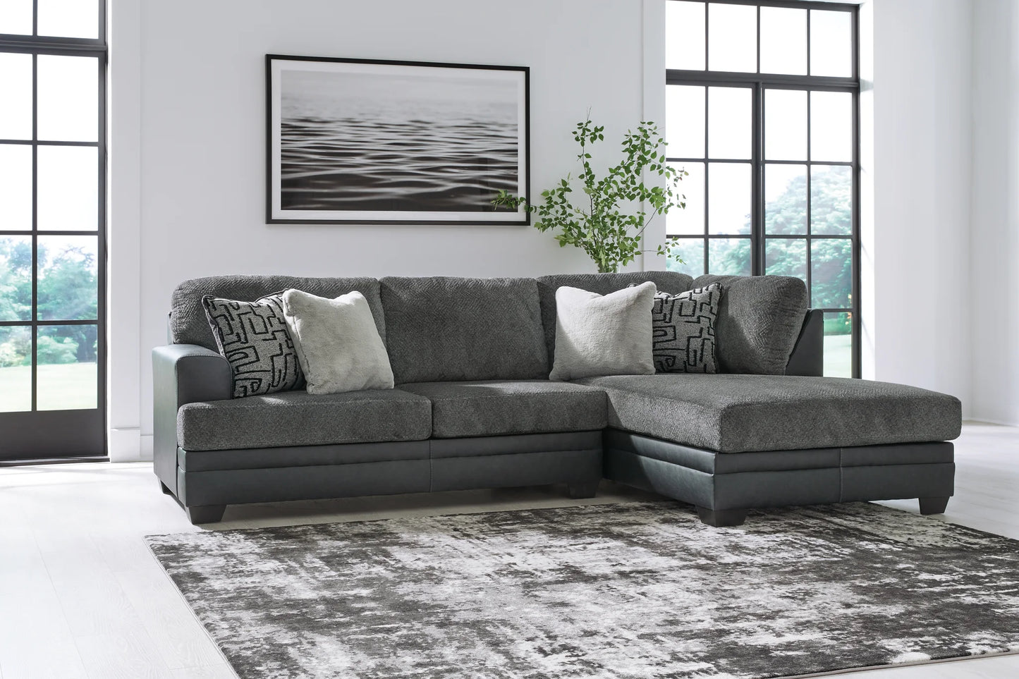 Brixley Pier - Graphite - 2-Piece Sectional With Raf Corner Chaise