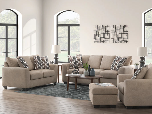 Triston-Peaks - 4 Pc. - Sofa, Loveseat, Chair And A Half, Ottoman - Suede