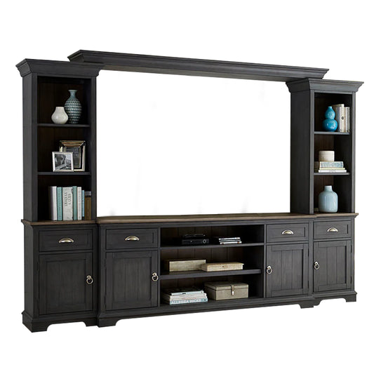 Ocean Isle - Entertainment Center With Piers - Black