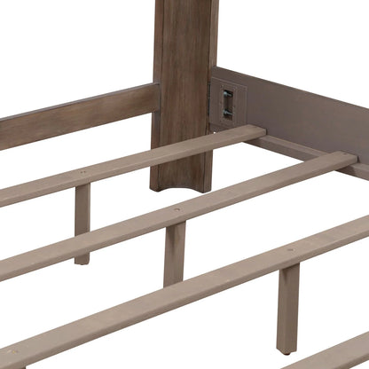 South Bend - King Shelter Bed - Brown