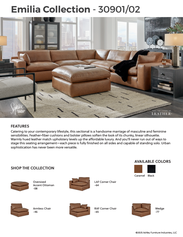 Emilia - 4-Piece Sectional - Black