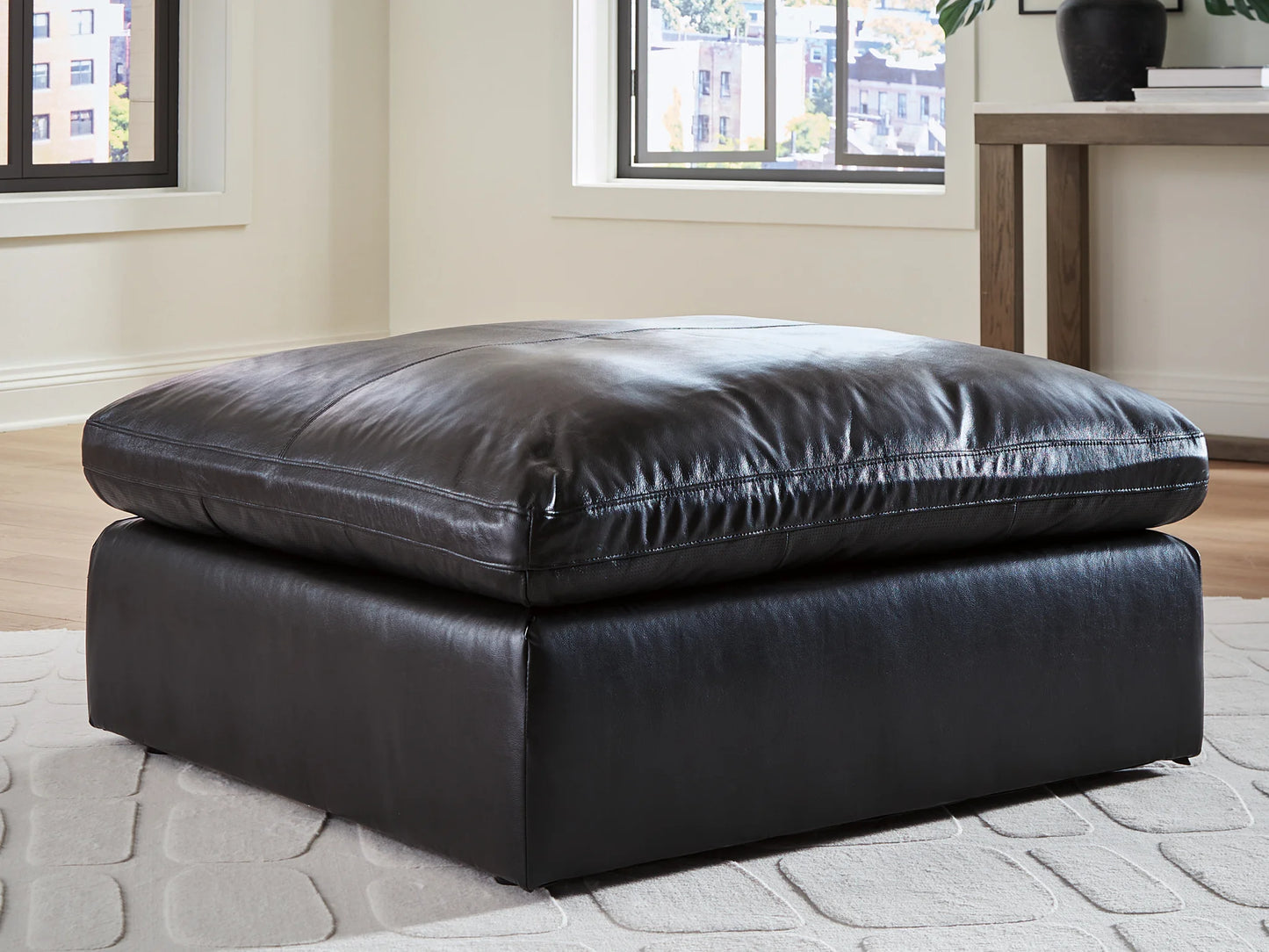 Emilia - Black - Oversized Accent Ottoman