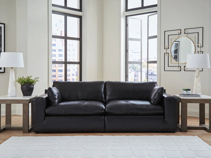 Emilia - 2-Piece Sectional Loveseat - Black