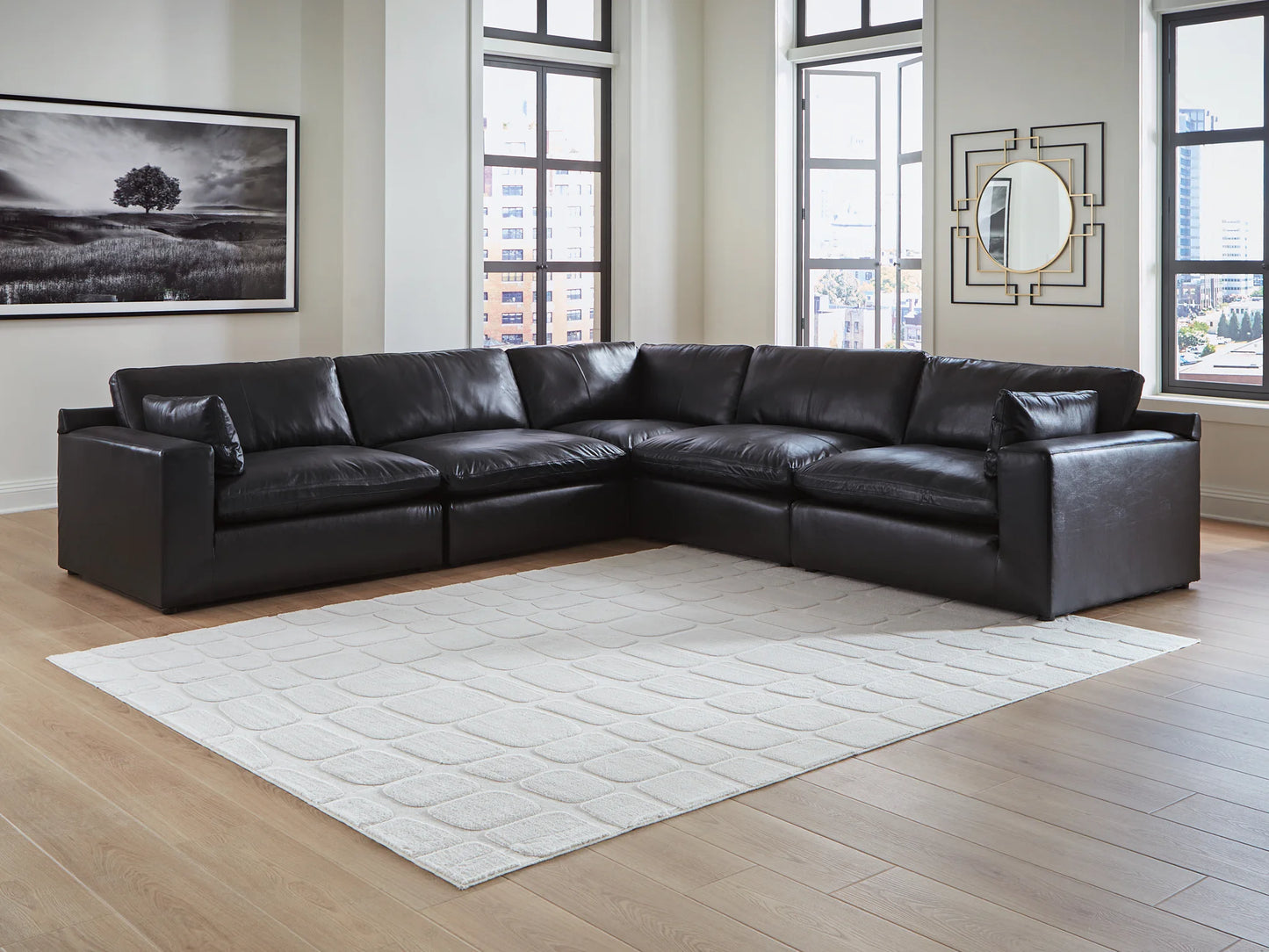 Emilia - 5-Piece Sectional - Black